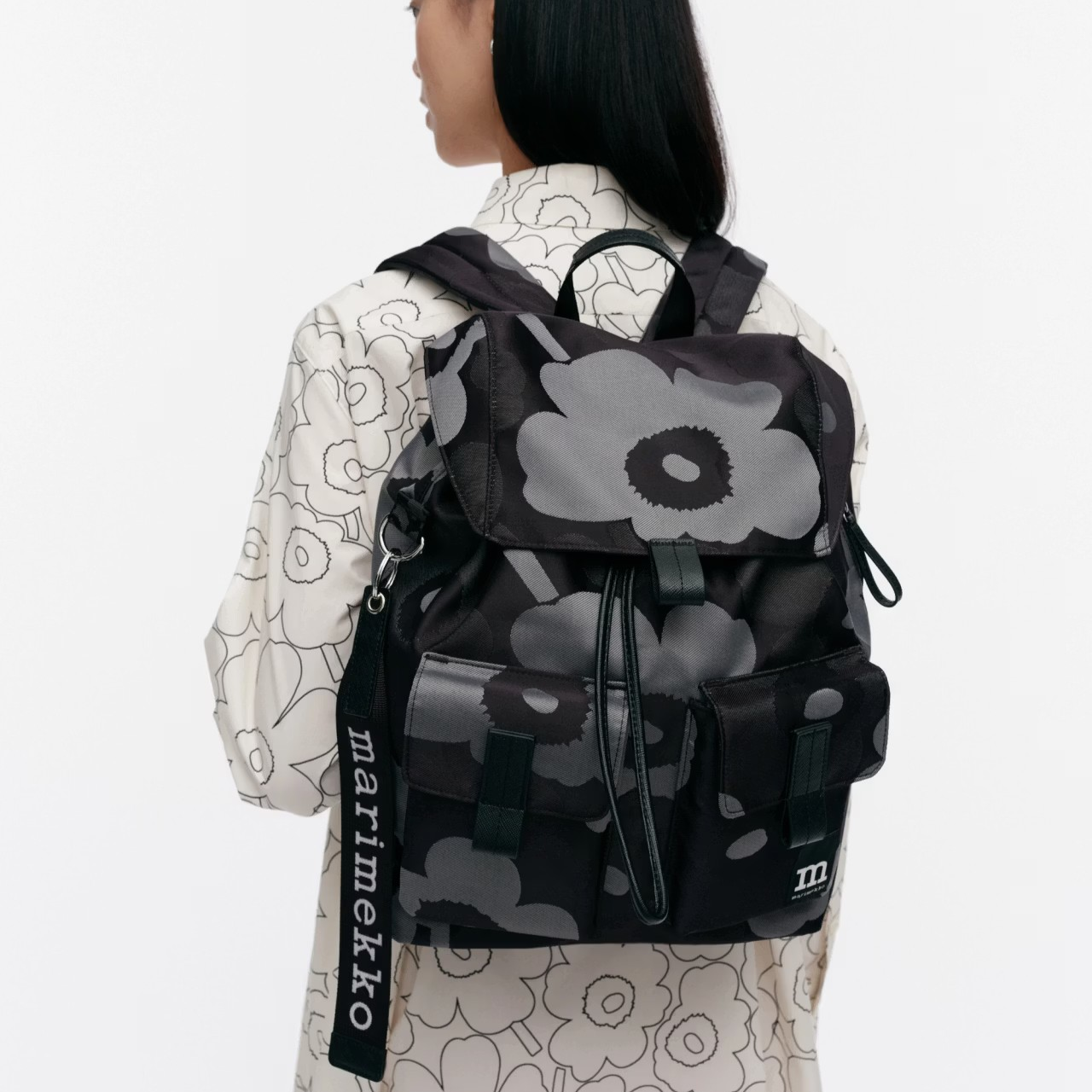 Marimekko Everything Backpack L Unikko dark grey