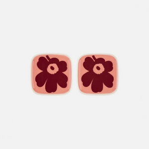 Marimekko Oiva / Unikko plate 10 cm 2 pcs Red