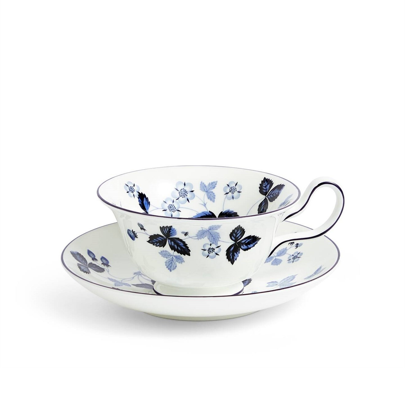 WEDGWOOD WILD STRAWBERRY INKY BLUE TEACUP SAUCER