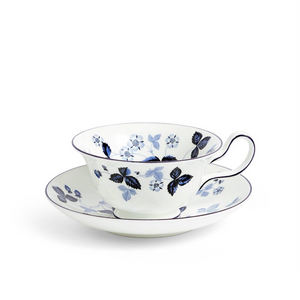 WEDGWOOD WILD STRAWBERRY INKY BLUE TEACUP SAUCER