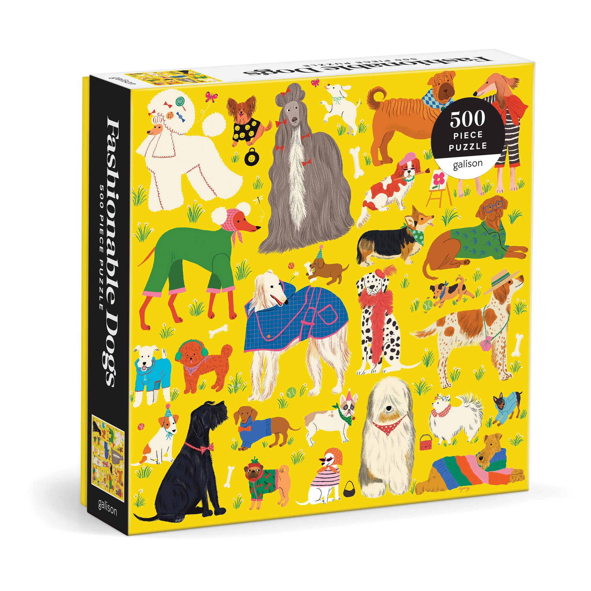 GALISON FASHIONABLE DOGS PUZZLE-500PC