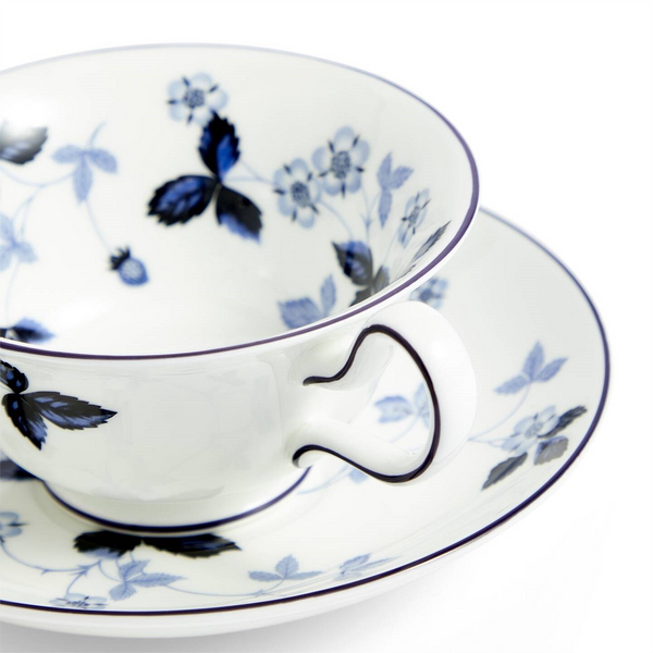 WEDGWOOD WILD STRAWBERRY INKY BLUE TEACUP SAUCER