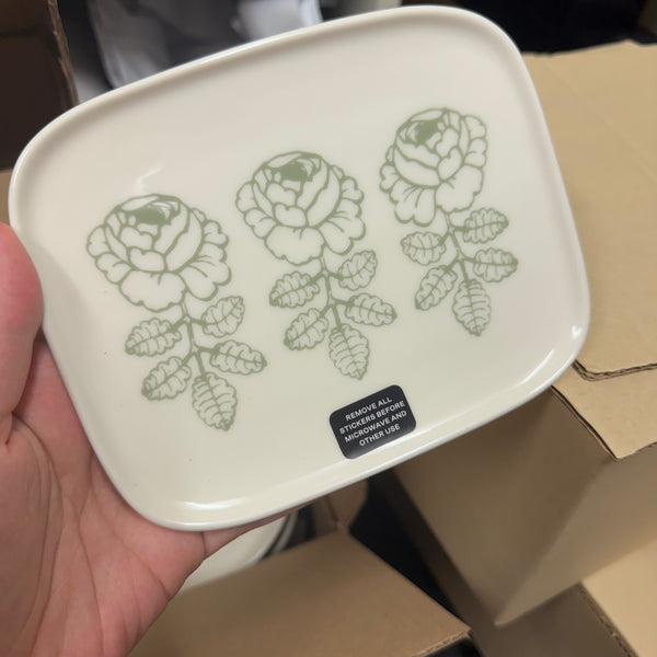 Marimekko Vihkiruusu Plate 12X15cm Green