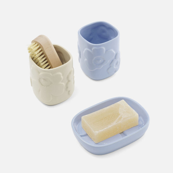 Marimekko unikko bathroom set blue