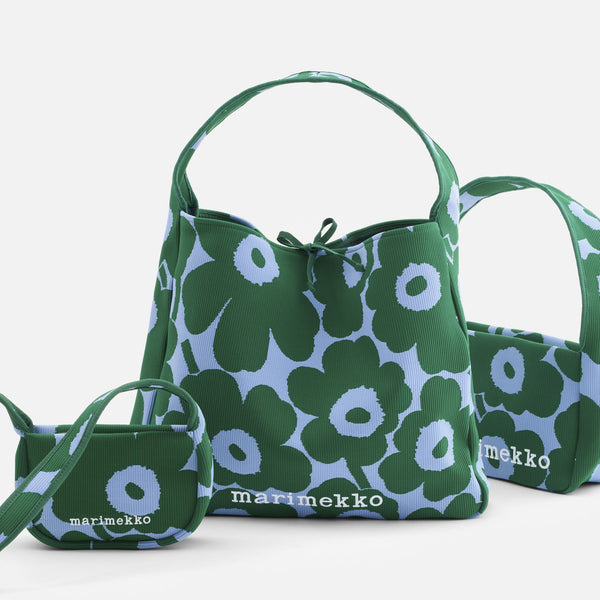 Marimekko Unikko Hobo Knitted Shoulder Bag green & blue
