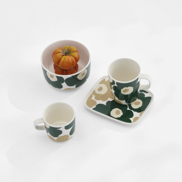 Marimekko unikko Coffee Cup with Handle 2DL dark green