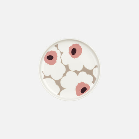 Marimekko unikko plate 13.5cm white pink