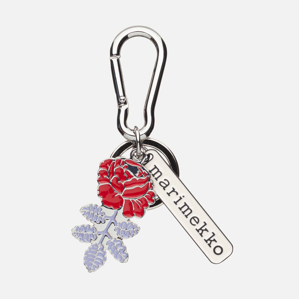 Marimekko Puhallus Vihkiruusu Key Chain Lilac red
