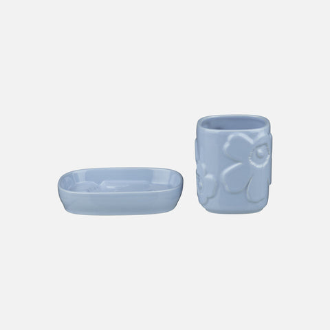 Marimekko unikko bathroom set blue