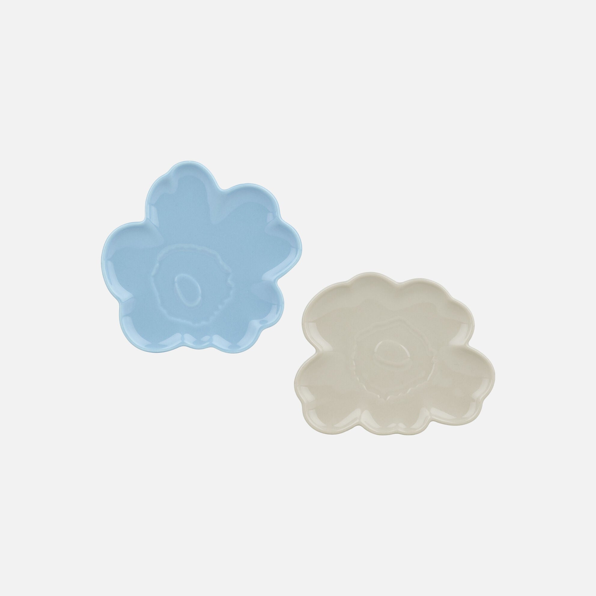 Marimekko Unikko Shape Plate 13cm 2pc Set blue grey