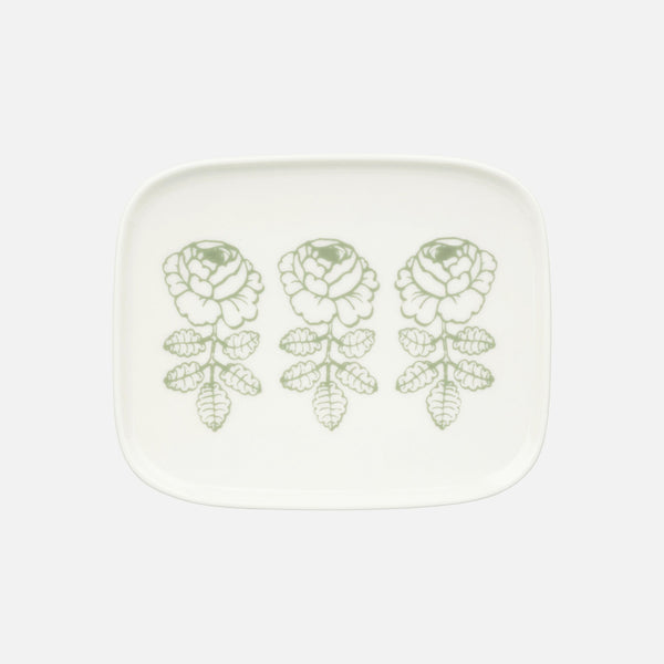 Marimekko Vihkiruusu Plate 12X15cm Green