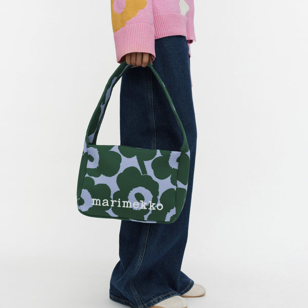 Marimekko Unikko Hobo Knitted Shoulder Bag green & blue