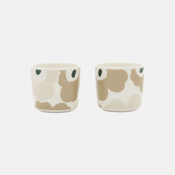 Marimekko Unikko Coffee Cup Without Handle 2DL 2pc Set sand beige