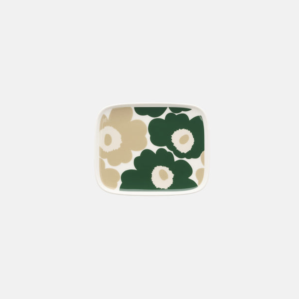 Marimekko unikko plate 12x15cm dark green