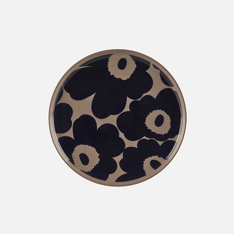 Marimekko Unikko Plate 20cm Brown & Dark Blue