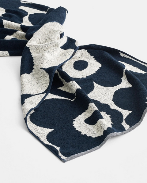 Marimekko Unikko Bath Towel 70X150cm Dark blue