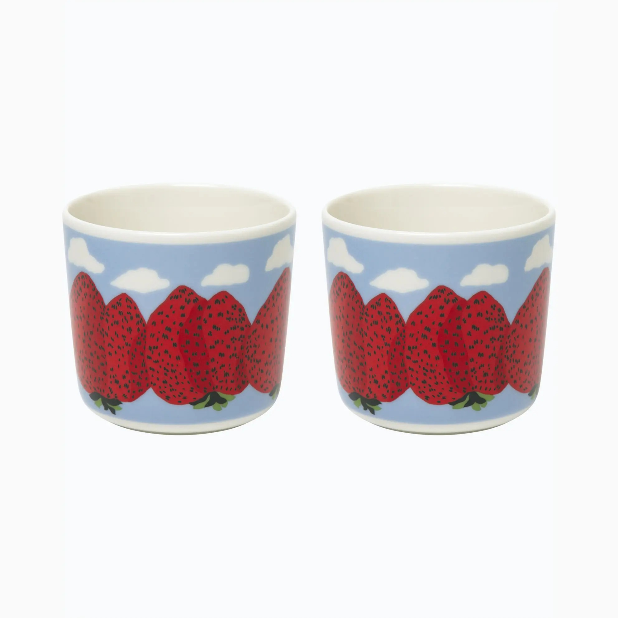 Marimekko MANSIKKAVUORET Cup without handles 2DL, 2PCS