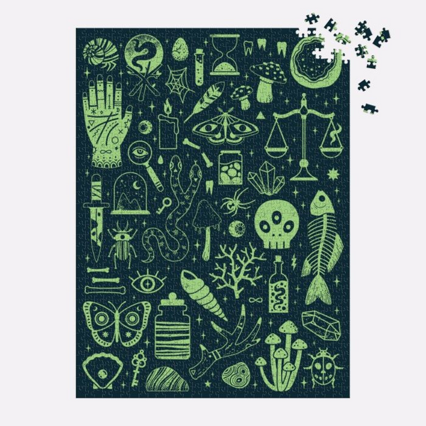 GALISON OCCULT AND CURIOUS GLOW IN THE DARK PUZZLE-1000PC