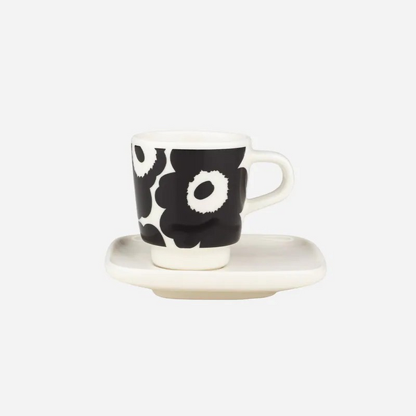 Marimekko unikko Espresso Cup And Plate Black