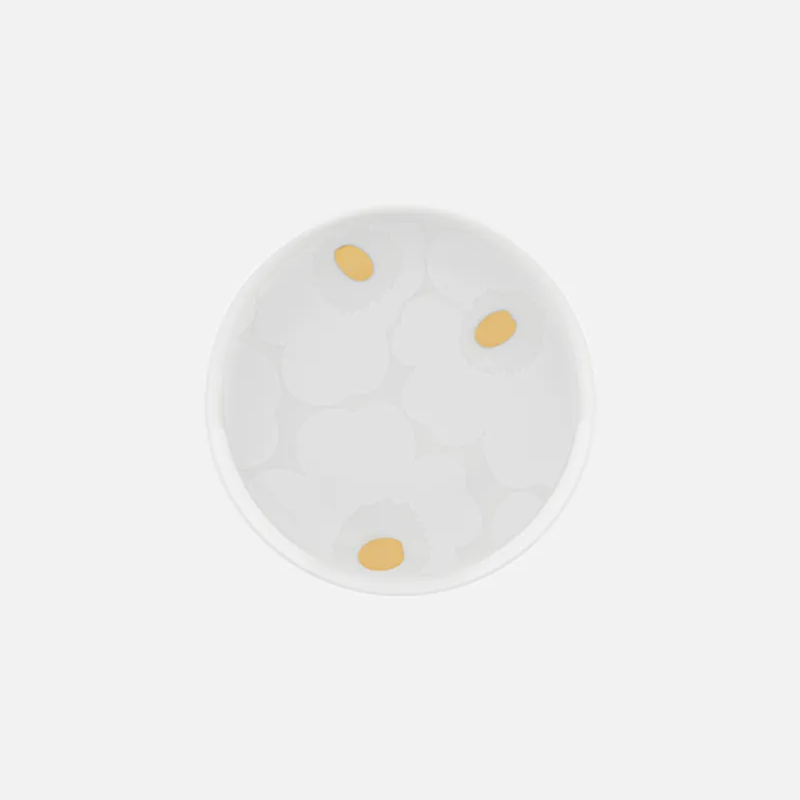 Marimekko Unikko Plate 13.5 cm white gold