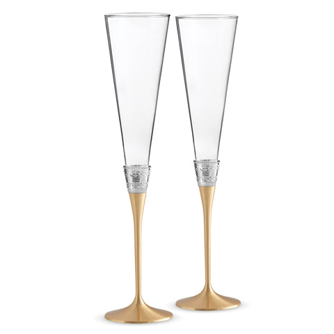 Wedgwood Vera Wang With Love Gold Flute Pair